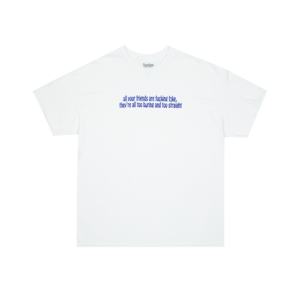 BORING AND STRAIGHT WHITE TEE - BENEE Official Store