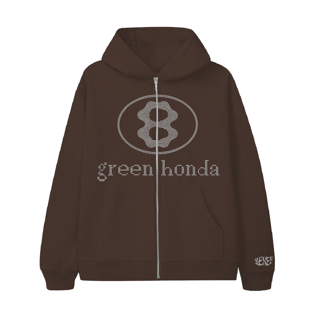 Rhinestone hoodie zip up hot sale